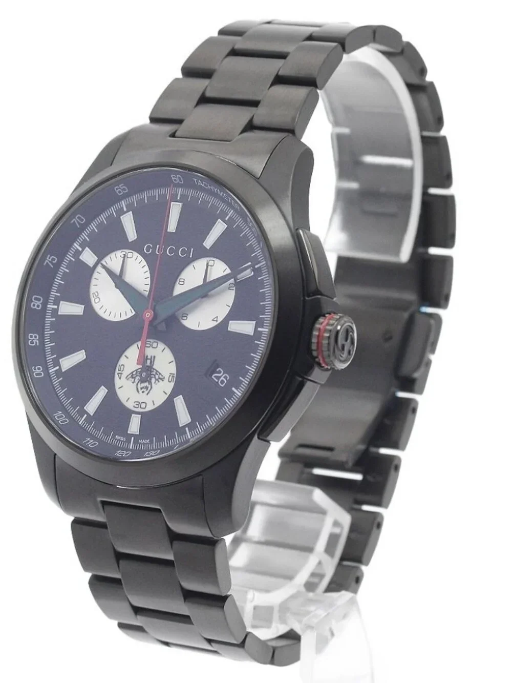 GUCCI G timeless 126.2/YA126268 Chronograph black Dial Quartz Men's Watch_973696